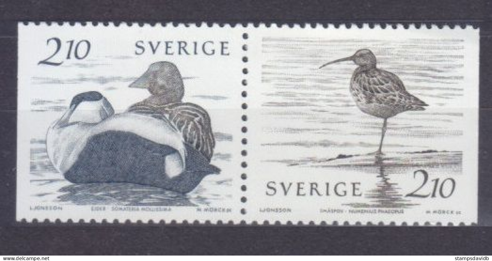 1986 Sweden 1376-1377Paar Birds - Albatrosse & Sturmvögel