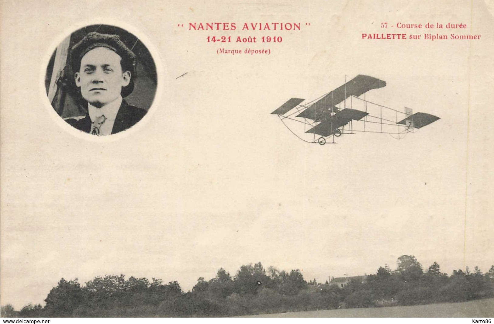 Nantes * PUB ARTAUD NOZAIS éditeur Cartes Postales , Sur CPA Aviation Aviateur PAILLETTE Avion Biplan Sommer - Nantes