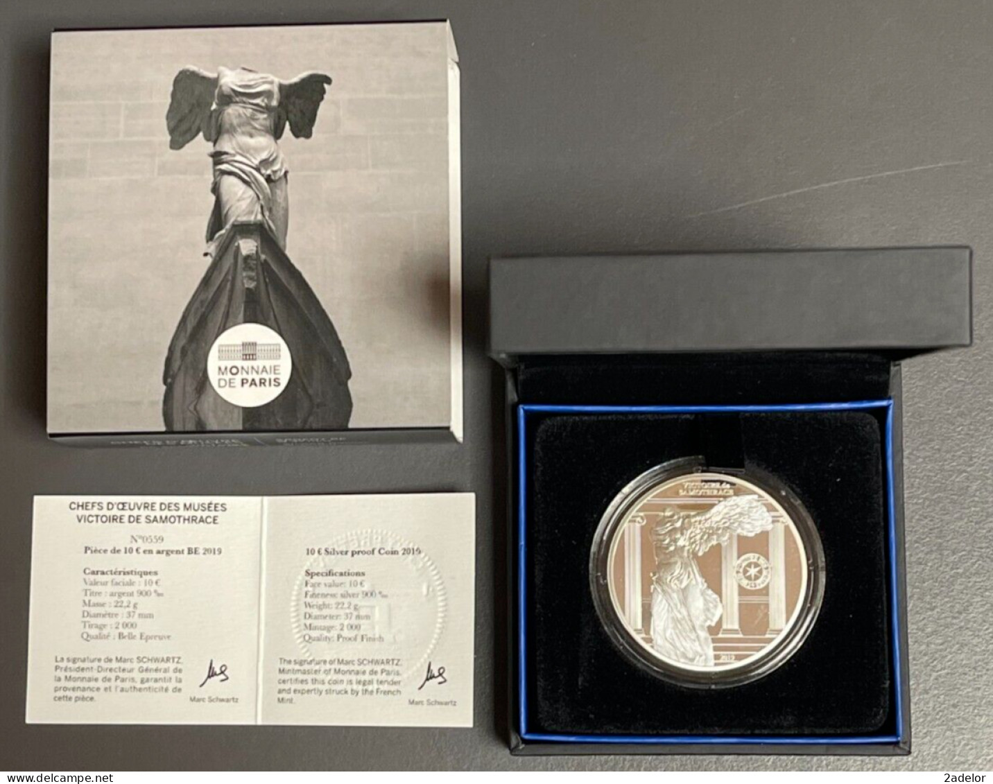 Beau Coffret 10€ BE, 2019. Victoire De Samothrace. Monnaie De Paris. - Frankreich