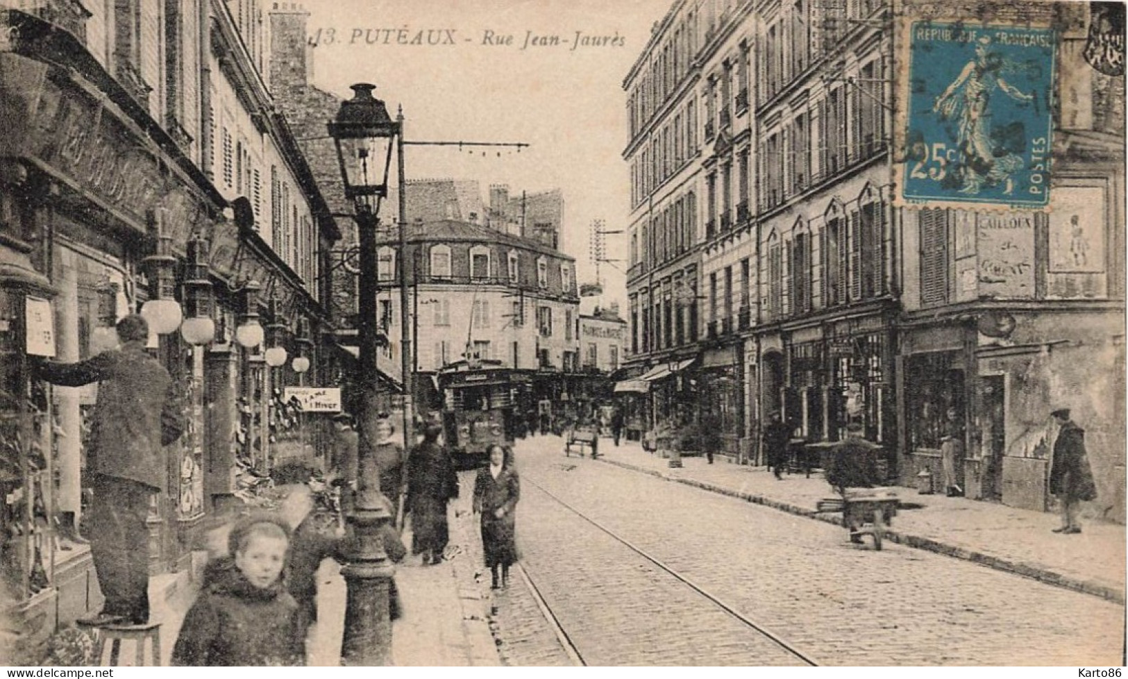 Puteaux * La Rue Jean Jaurès * Tram Tramway * Commerces Magasins - Puteaux