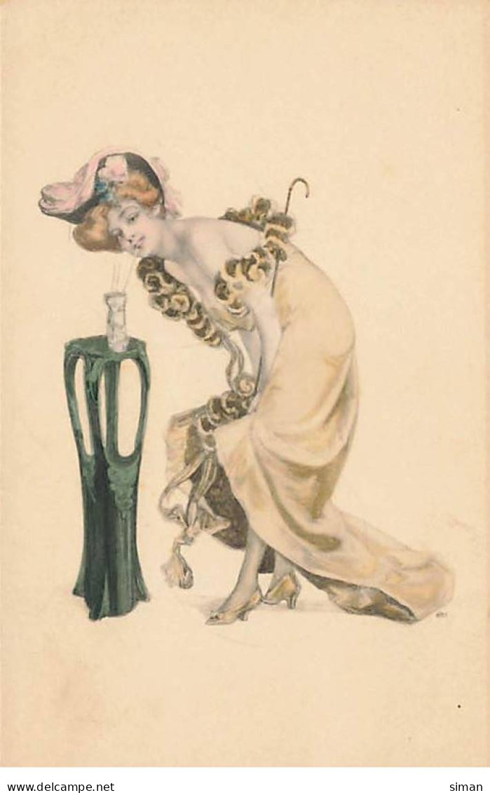 N°23912 - Illustrateur - MM Vienne N°105 - Jeune Femme En Tenue Légère Buvant Une Verre Avec Une Paille - Vienne