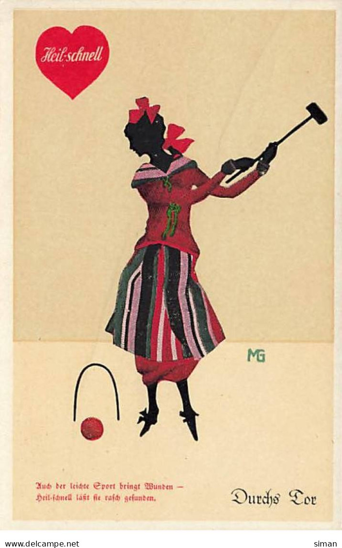 N°23907 - Fantaisie - Jeune Femme Jouant Au Croquet - MG - Silhouette - Donne