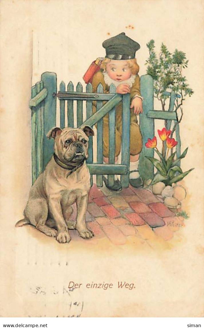 N°23922 - MM Vienne 586 - SB Pearce - Der Einzige Weg - Enfant Passant Près D'un Chien - Bouledogue - Other & Unclassified