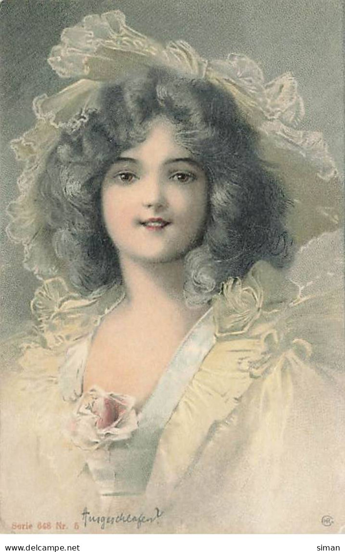 N°23938 - Fantaisie - Jeune Femme Souriant, Avec Une Rose à Son Décolleté - Donne