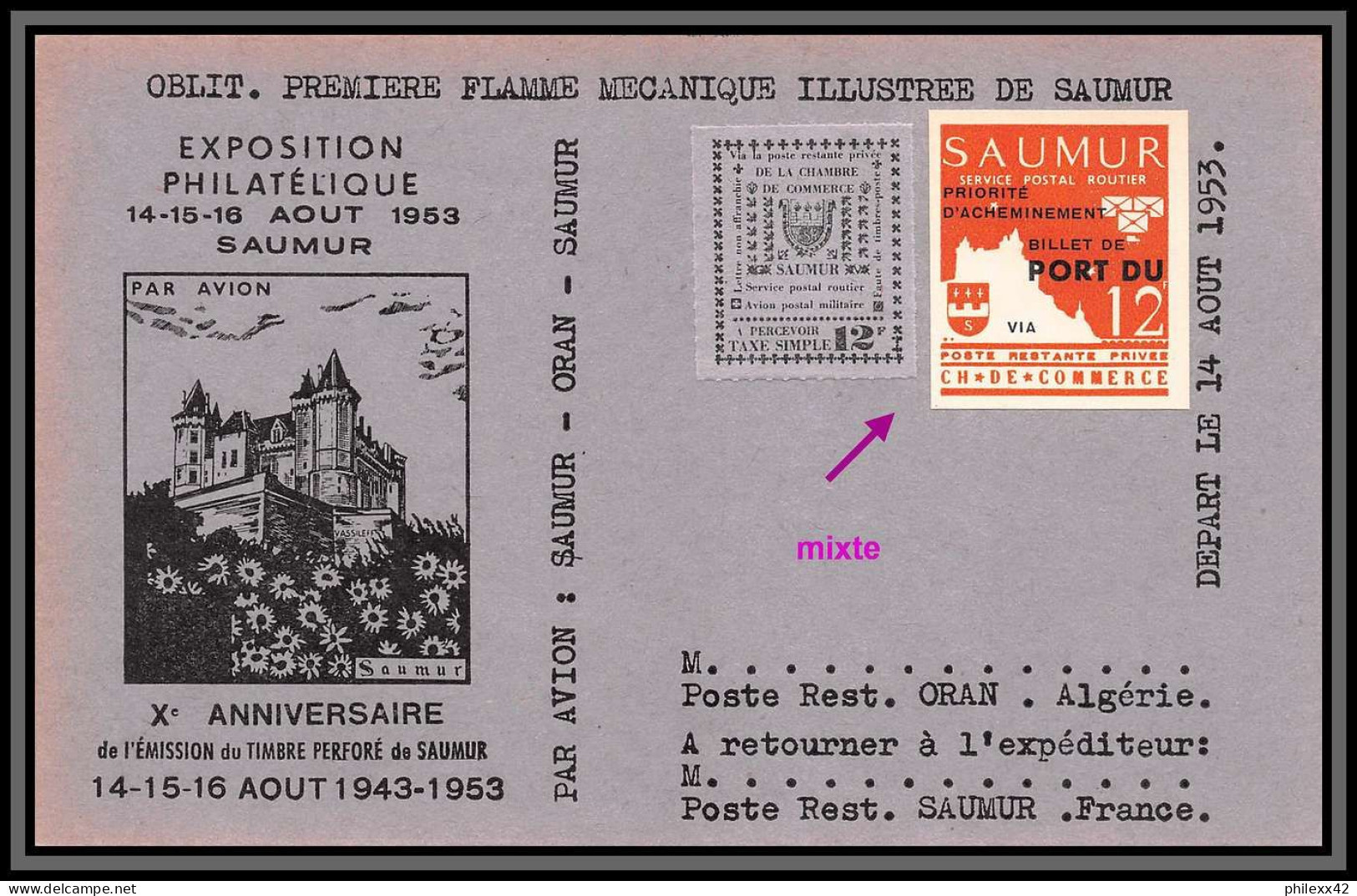 départ 1 euro - 85618/ collection de timbres de grève - saumur 1953 bel ensemble cote +/- 1000 euros - france