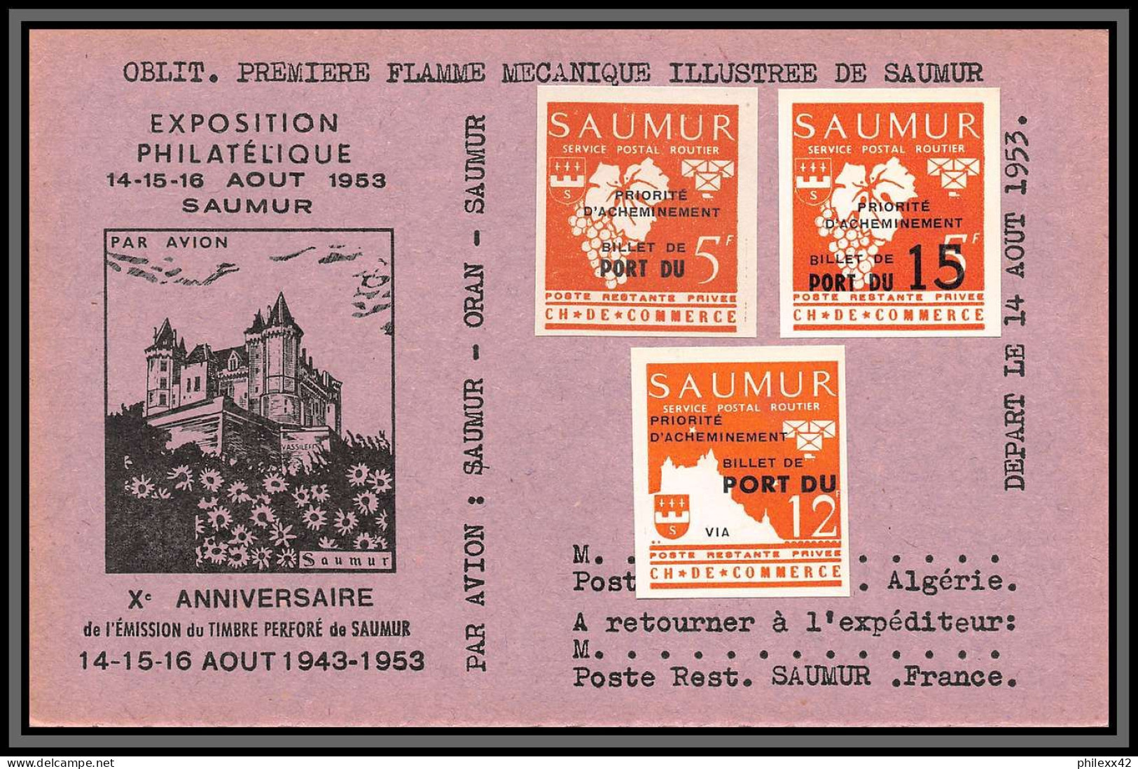 départ 1 euro - 85618/ collection de timbres de grève - saumur 1953 bel ensemble cote +/- 1000 euros - france