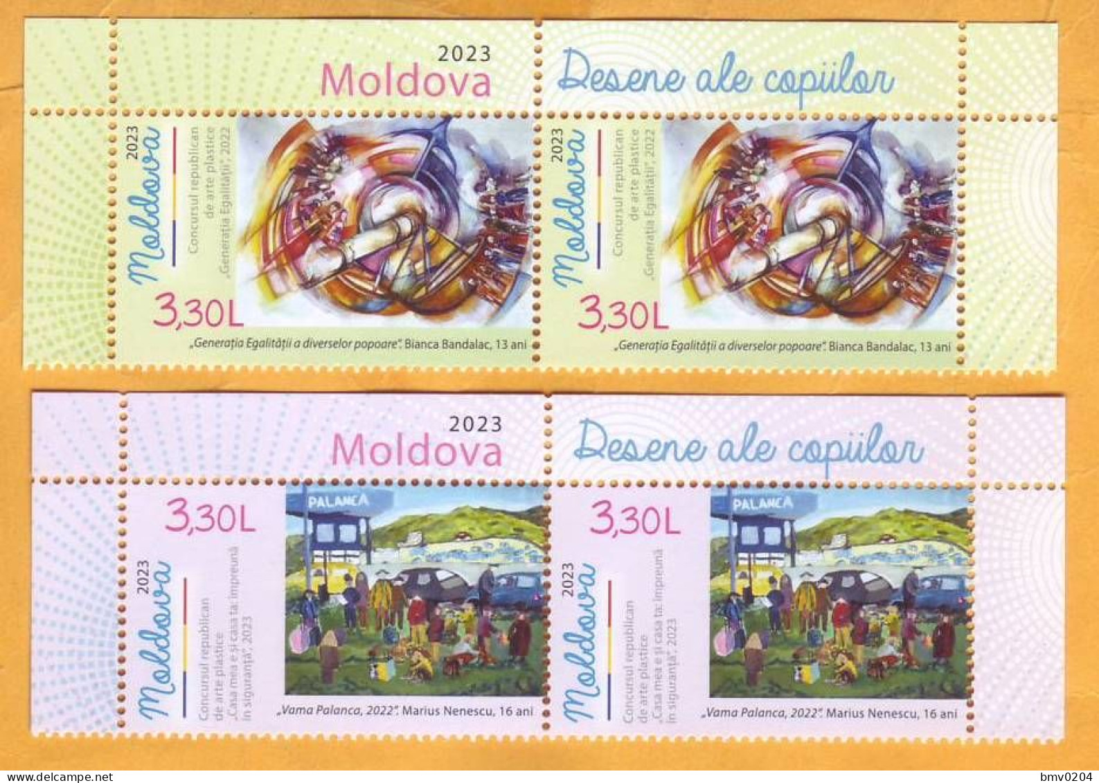 2023 Moldova „Children's Drawings”, ”The Custom Palanca, 2022.” ”Generation Of Equality Of Different Nations” 2x2v Mint - Moldova