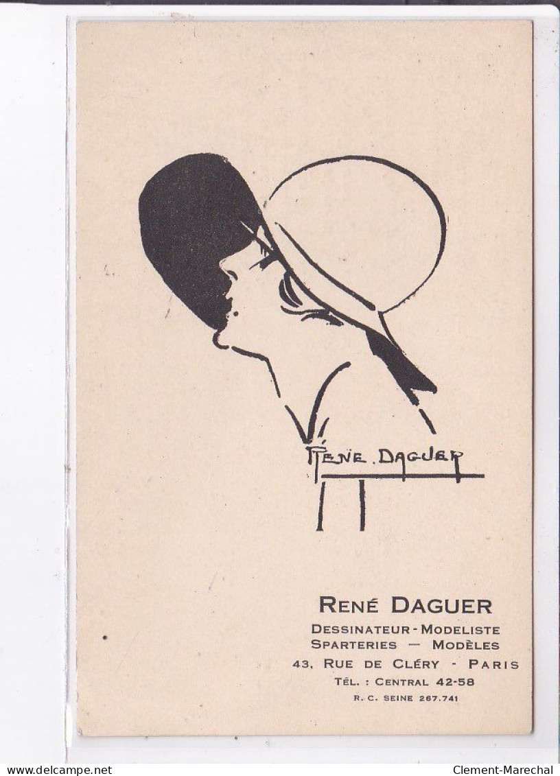 PUBLICITE : René DAGUER Dessinateur - Modeliste à Paris Rue De Cléry - Très Bon état - Publicité