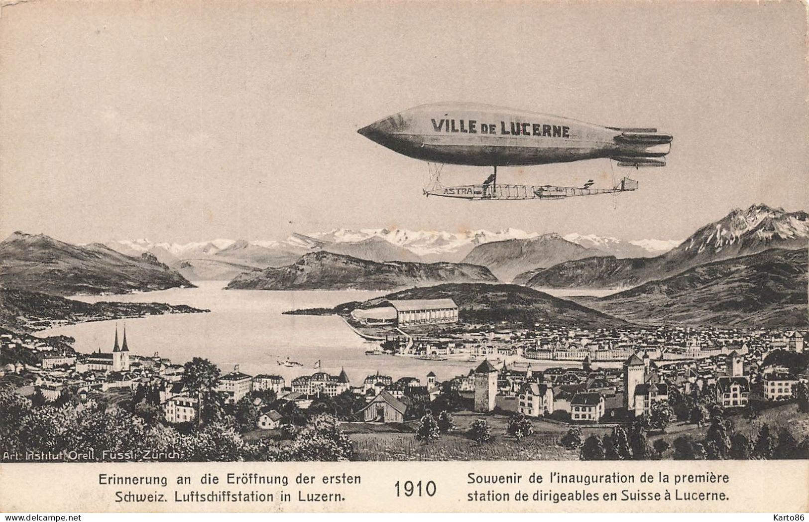 Luzern , Schweiz * Jour Inauguration 1ère Station Dirigeable " VILLE DE LUCERNE " * Aviation Zeppelin * Lucerne Suisse - Lucerna