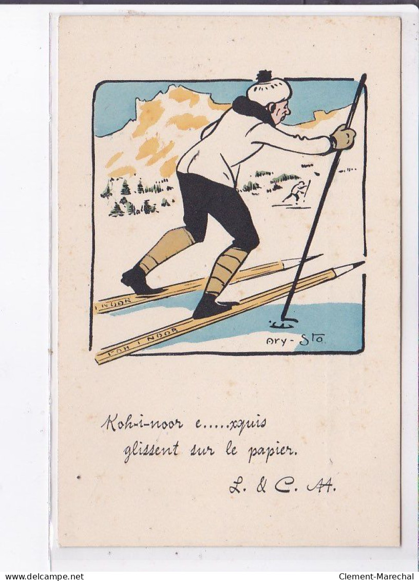 PUBLICITE : Les Crayons KOH-I-NOOR (skis - Illustré Ary Sto)  - Très Bon état - Advertising