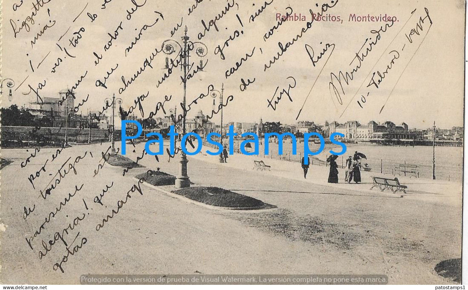 228929 URUGUAY MONTEVIDEO RAMBLA POCITOS POSTAL POSTCARD - Uruguay