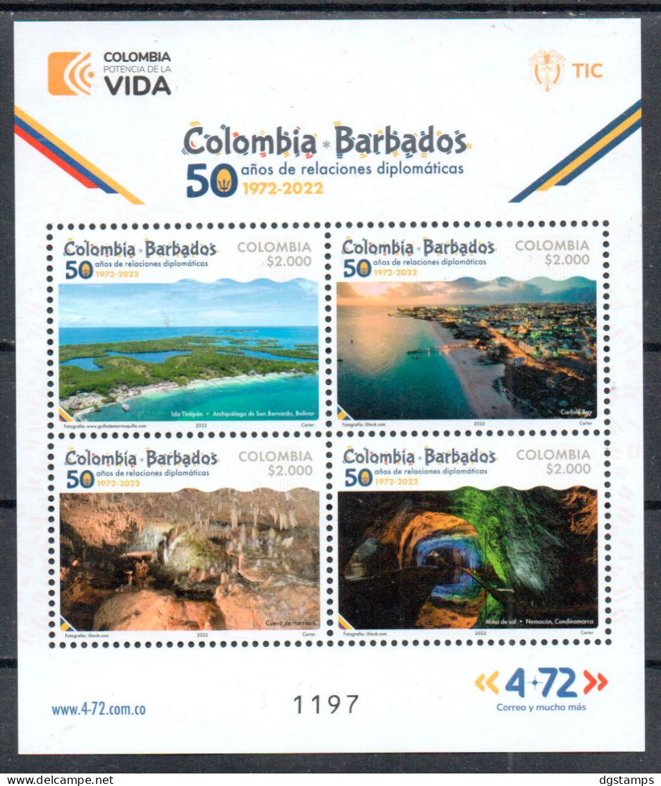 Colombia 2023 ** 50 Years Of Diplomatic Relations With The Republic Of Barbados 1972-2022 - Kolumbien