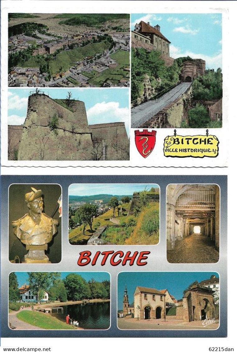 57 . BITCHE . SA CITADELLE ET SES FORTS . LOT DE 2 CARTES - Bitche