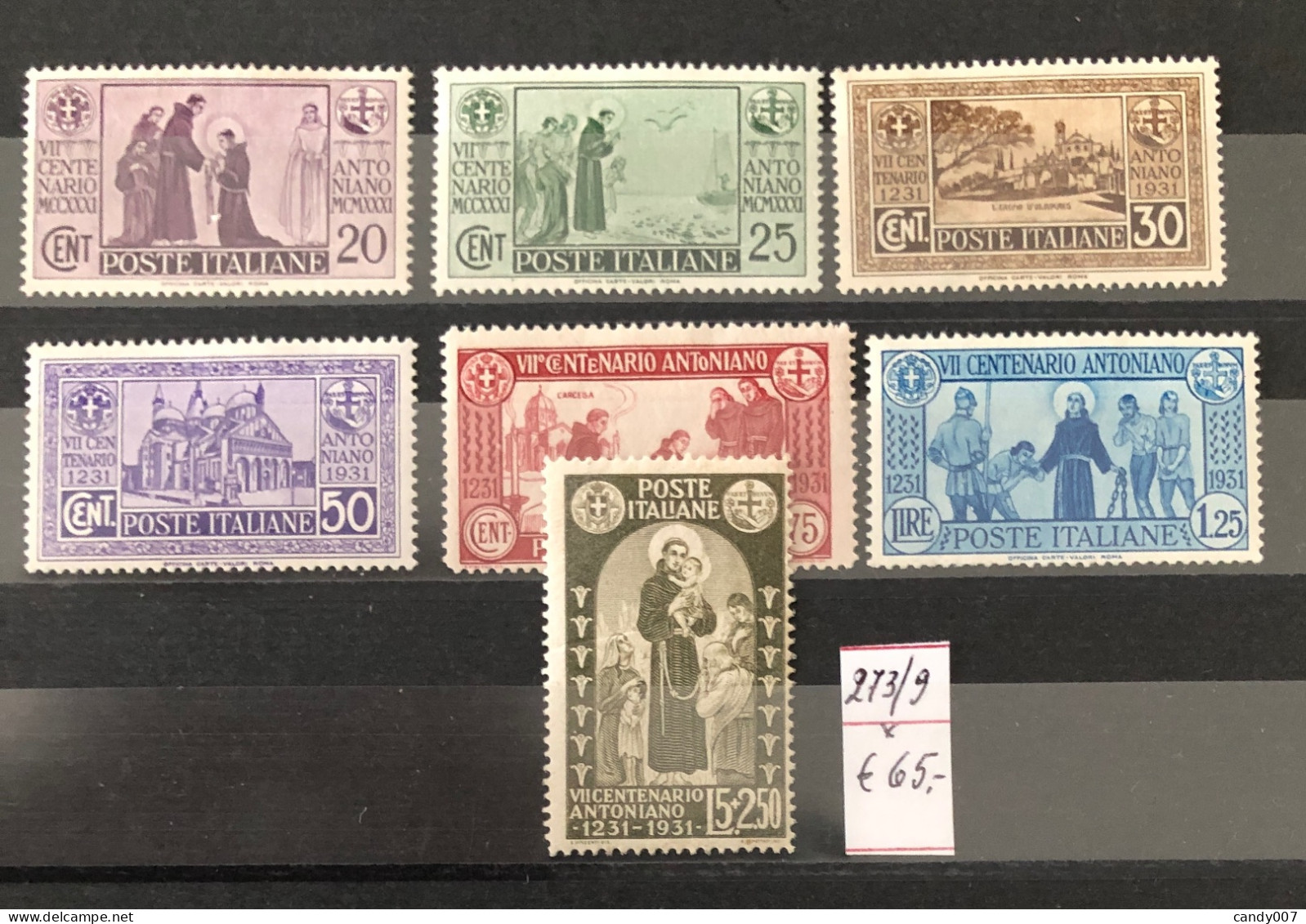 Italie Timbres  N°273/79 Neuf* - Afgestempeld