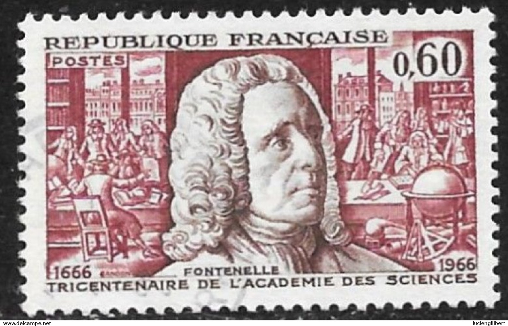 TIMBRE N° 1487  - TRICENTENAIRE DE L'ACADEMIE DES SCIENCES - OBLITERE - 1966 - Used Stamps