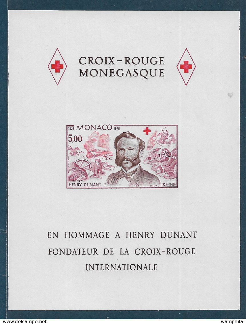Monaco Bloc Gommé N°15a**non Dentelé . Croix-Rouge. RARE - Blocks & Kleinbögen
