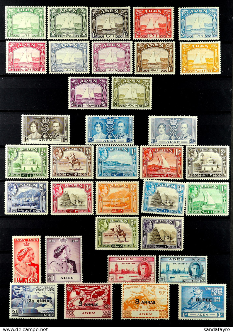 1937 - 1952 COMPLETE COLLECTION Of Mint Stamps, Includes The 1937 Dhow Set. Stc ?1472 (45+ Stamps) - Aden (1854-1963)