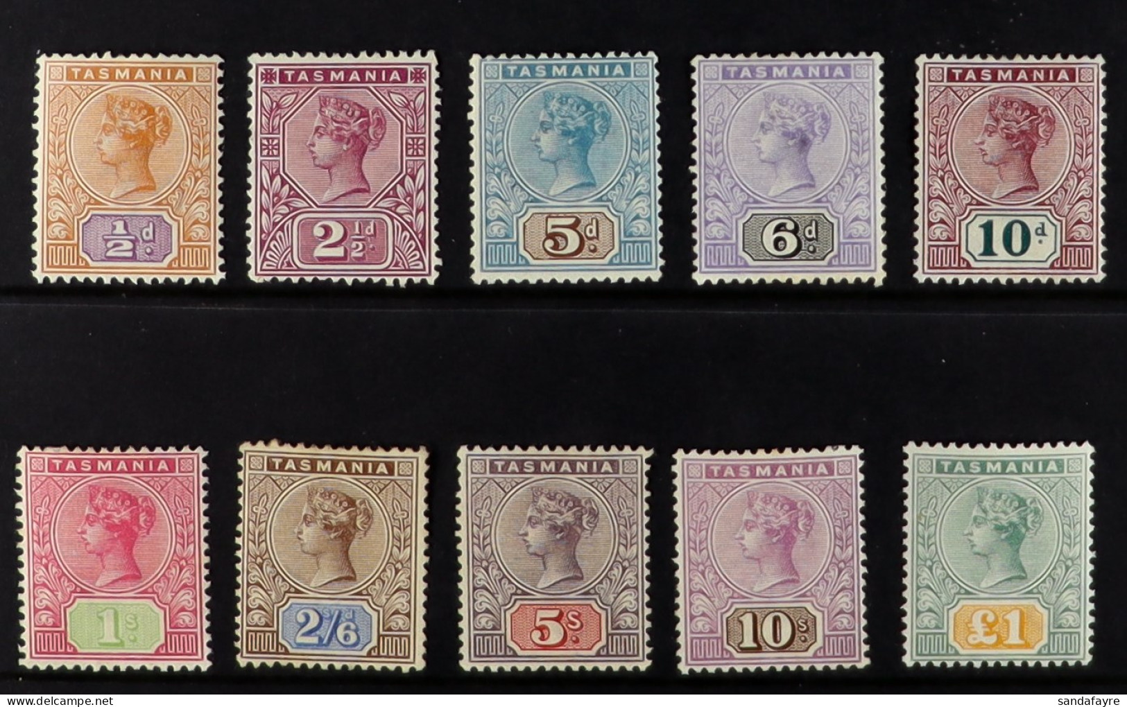 TASMANIA 1892-99 Set, SG 216/225, Mint. Cat ?800 (10 Stamps) - Other & Unclassified