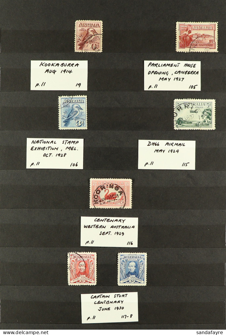 1914  -1936 COLLECTION Of 42 Used Stamps, A Complete Run Of Commemorative Sets To 1936, Note Additional Different Types, - Autres & Non Classés