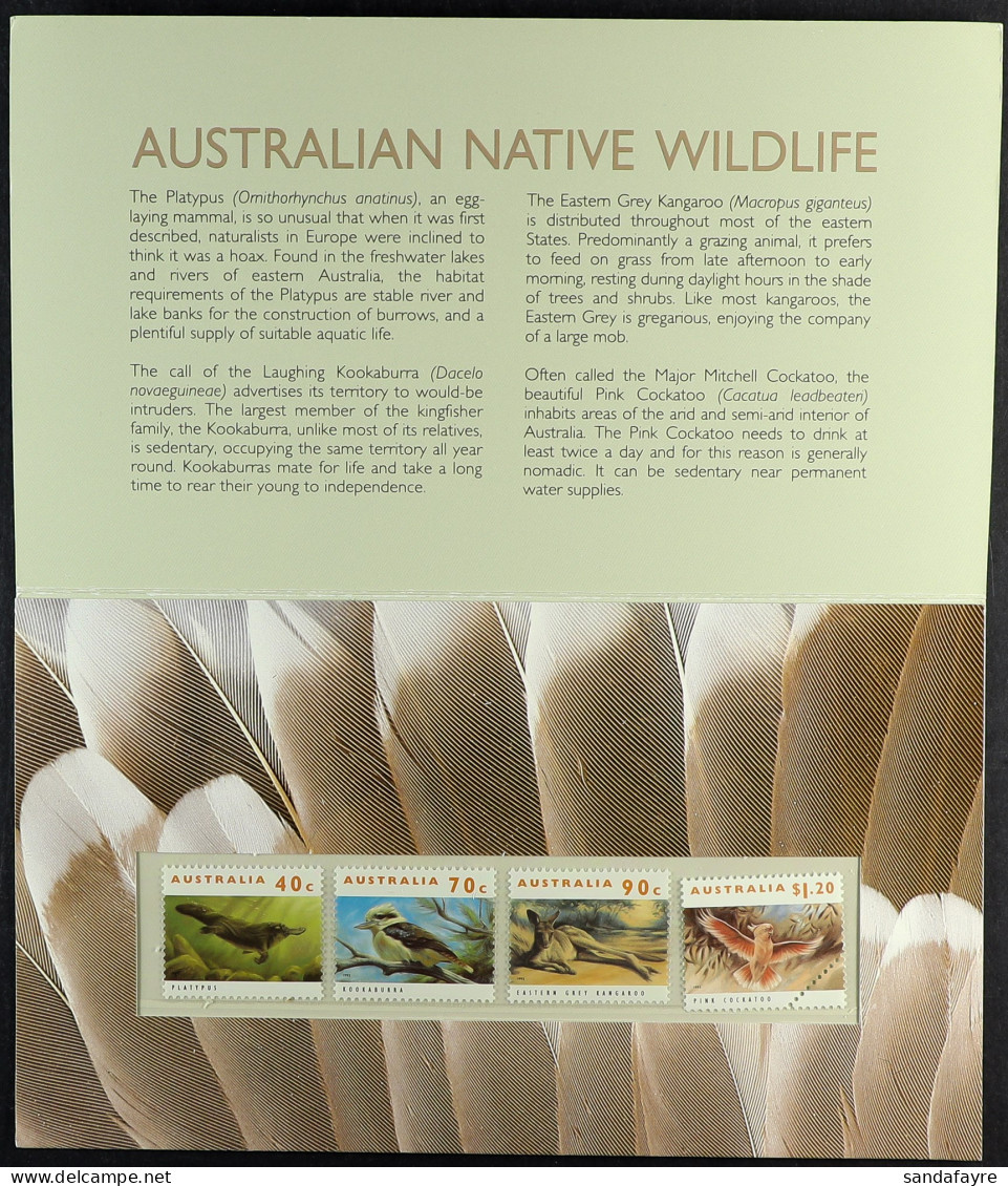 1993 40c, 70c, 90c & $1.20 Australian Wildlife Values In Sealed Australia Post Presentation Pack, The $1.20 Cockatoo Sta - Sonstige & Ohne Zuordnung