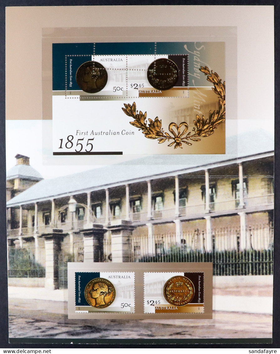 2005 First Australian Coin Set + Miniature Sheet, The Miniature Sheet With Printers Control Perforation Device, In Austr - Other & Unclassified