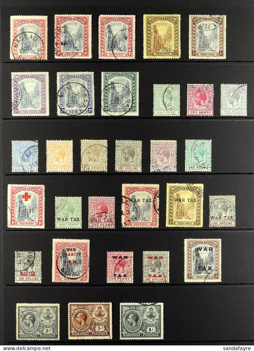 1911 - 1935 USED COLLECTION Of 42 Stamps On Protective Pages, Note 1911-19 Staircase Set, 1912-19 Definitive Set, 1918-1 - Other & Unclassified