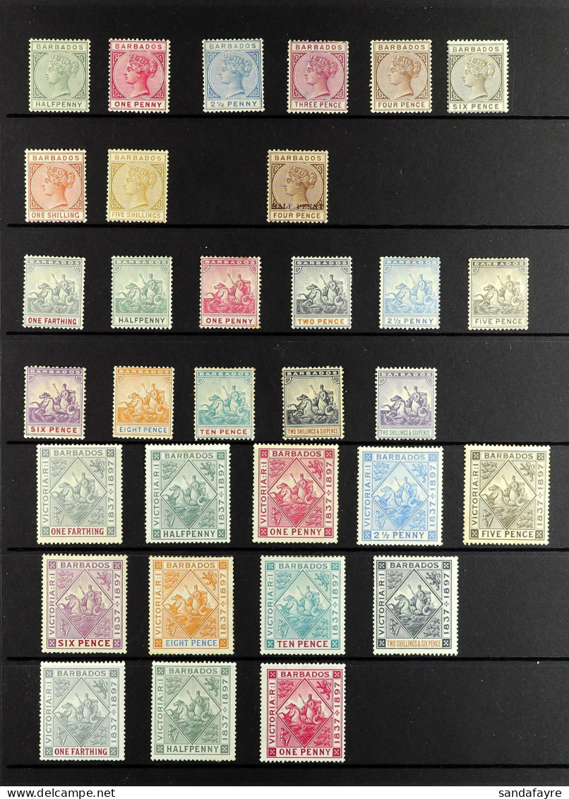 1882 - 1935 MINT COLLECTION Of 90+ Stamps On Protective Pages, Note 1892-1903 Set, 1897-98 Jubilee Set, Plus Some Blued  - Barbades (...-1966)