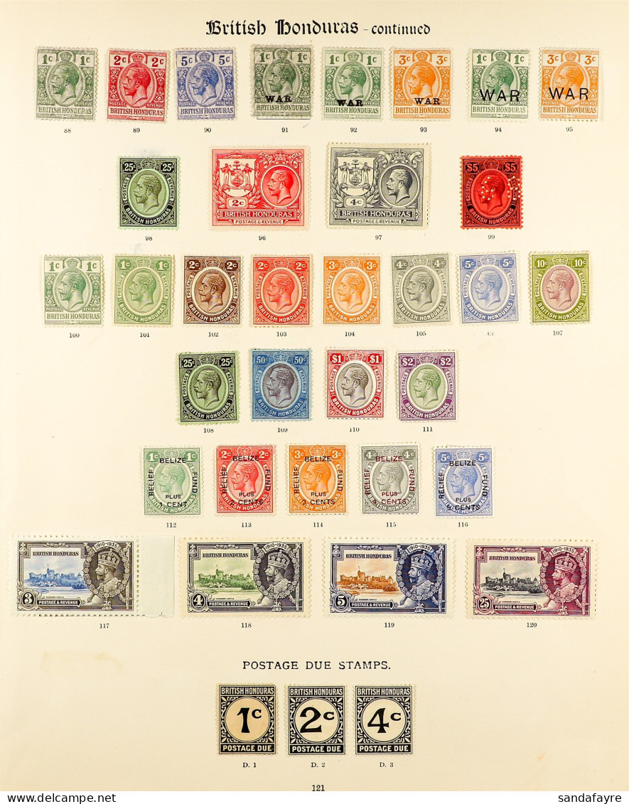 1865 - 1935 MINT COLLECTION Of 90+ Stamps On Pages From The SG 'Imperial' Album, 1865 1d Blue, 1882-87 1d Carmine, 4d, 1 - British Honduras (...-1970)