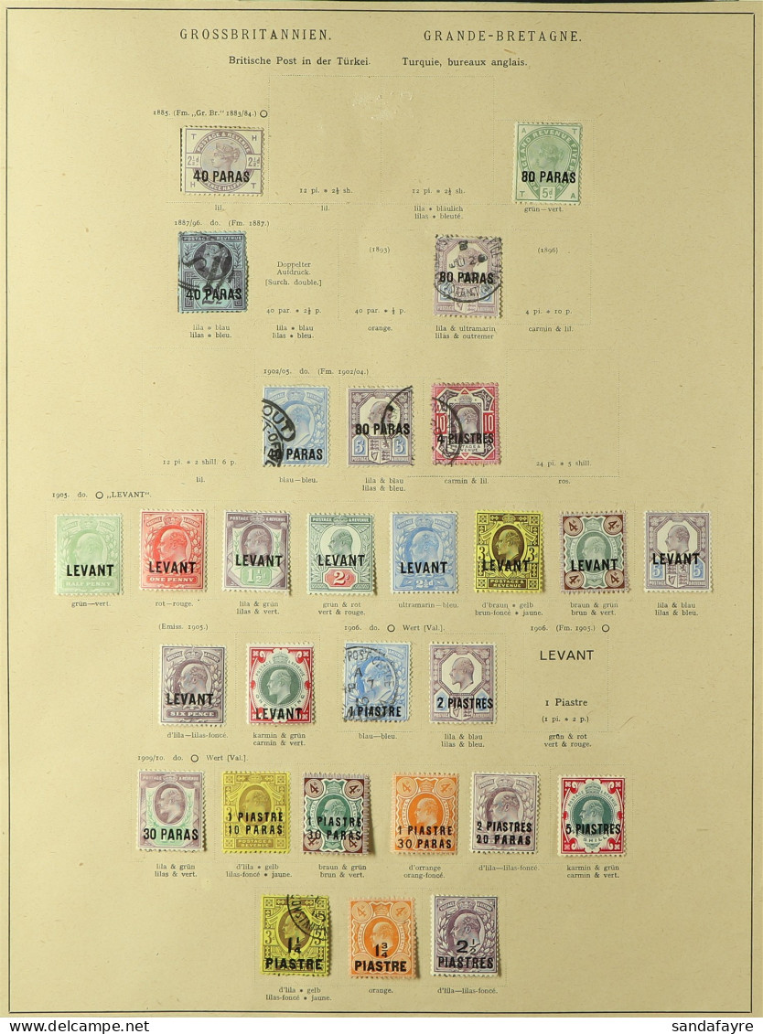 1885 - 1921 COLLECTION Of Chiefly Mint Stamps, Turkish 1885 40pa On 2?d, 80pa On 5d, 1905-08 2pi On 5d, 1909 Set, 1921 R - British Levant