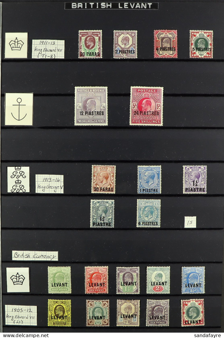 1885 - 1922 MINT COLLECTION Of 59 Stamps On Protective Pages, Note QV Ranges To 12pi On 2s6d, 1902 To 4pi On 10d, 1909 R - Levant Britannique