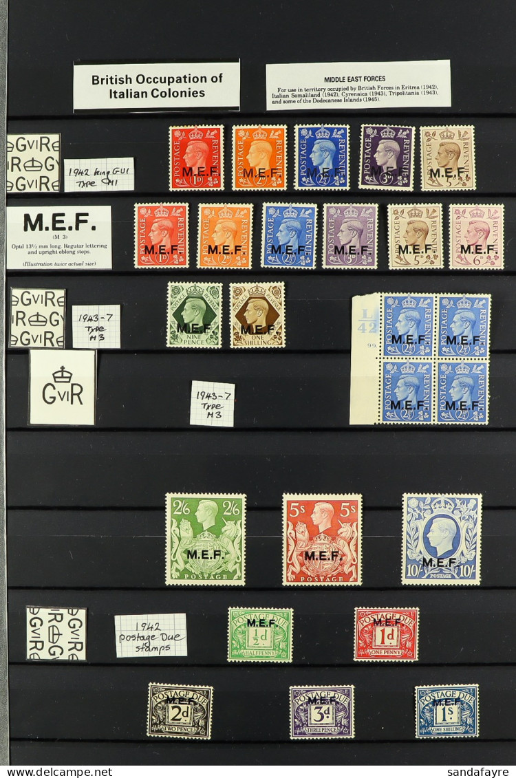 1942 - 1950 MINT COLLECTION Of Over 140 Stamps On Protective Pages, Incl MEF Basically Complete, Eritrea Missing Just On - Africa Orientale Italiana