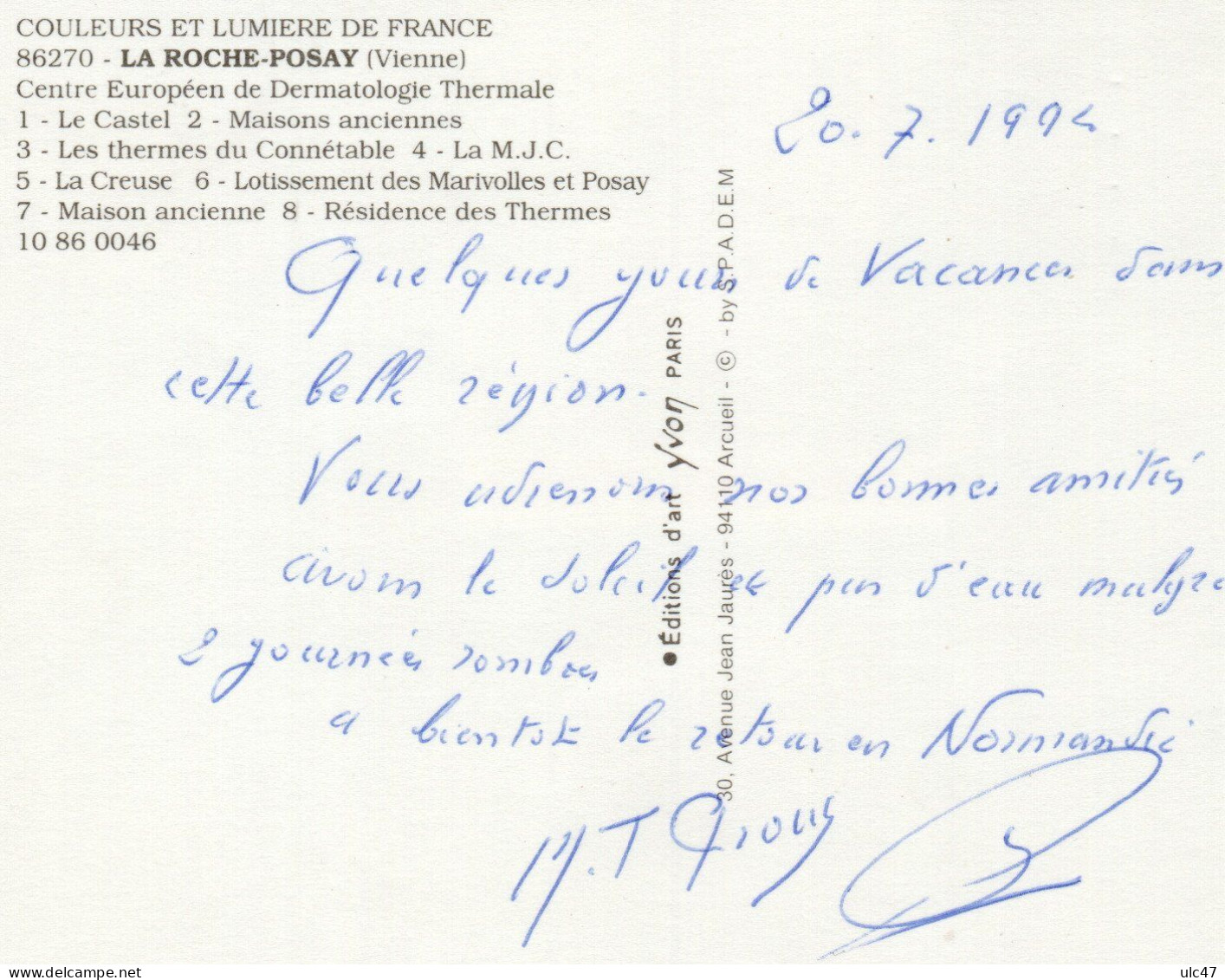 - 86 - LA ROCHE-POSAY-LES-BAINS (Vienne) - Multi Vues - Scan Verso - - La Roche Posay