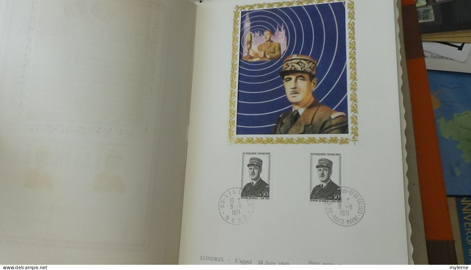 BG7 Très belle étude sur le général De Gaulle en timbres, blocs, enveloppes et documents philatéliques. A saisir !!!