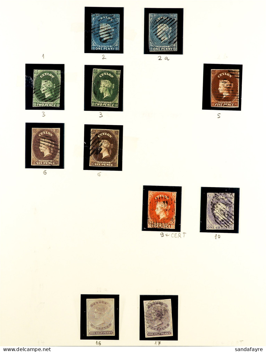 1857-59 1d (2 Examples), 2d (2), 5d, 6d (2), 10d (certificate) & 1s Imperfs, And 1857-64 ?d Imperf (2, One Bluish Paper  - Ceylon (...-1947)