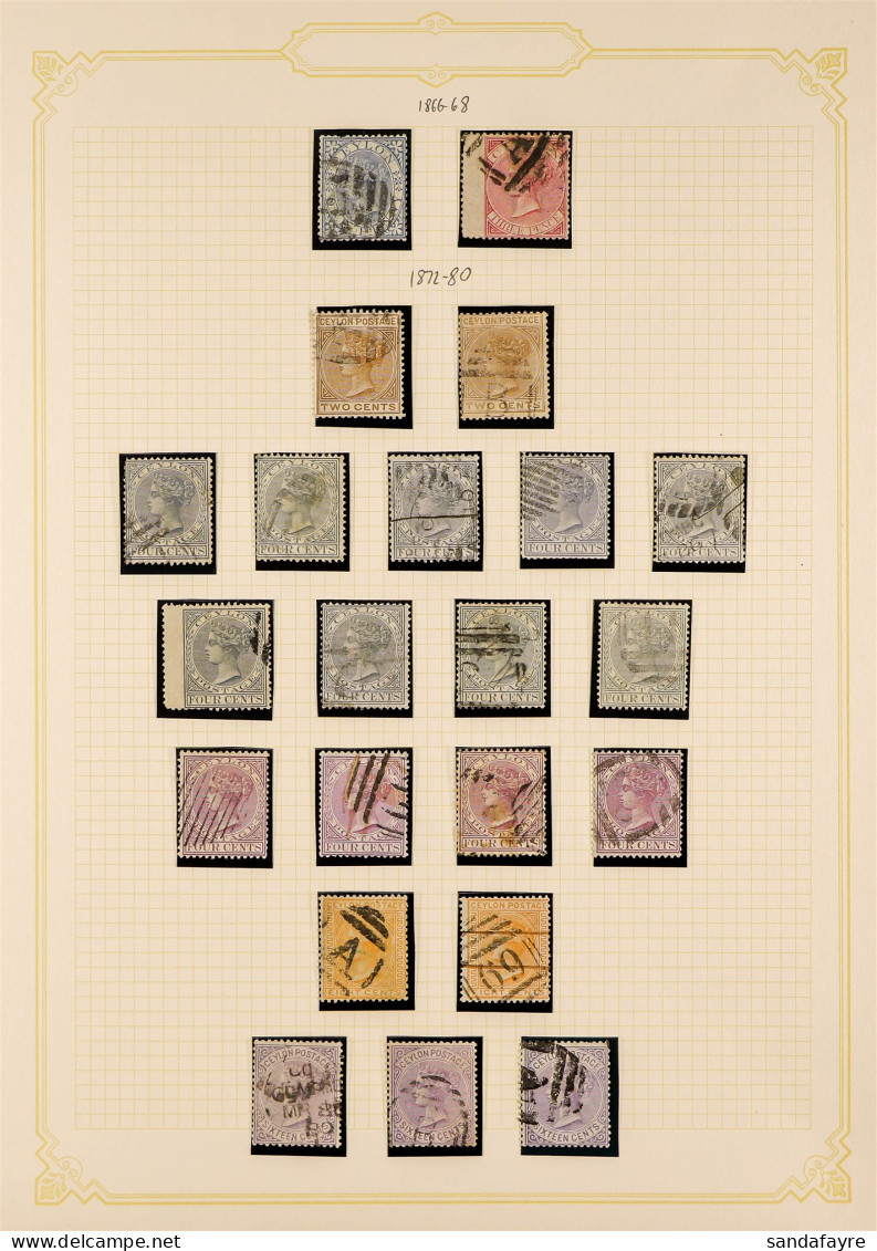 1866 - 1900 COLLECTION Of Used Stamps, Comprehensive Incl Sets, Higher Values, Officials (180+ Stamps, 2 Covers) - Ceylon (...-1947)