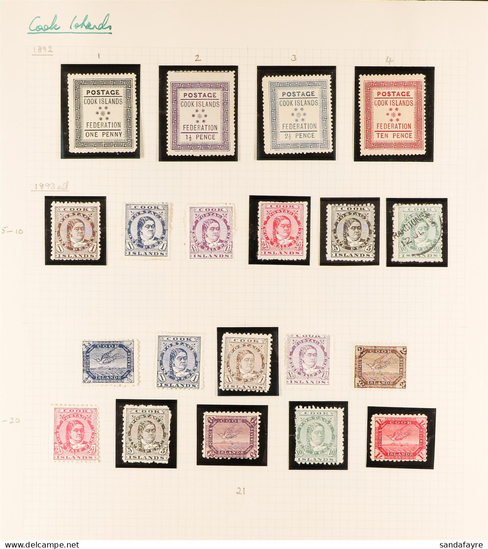 1892 - 1949 MINT COLLECTION Of 100+ Stamps On Several Album Pages, Chiefly Complete Sets. - Islas Cook