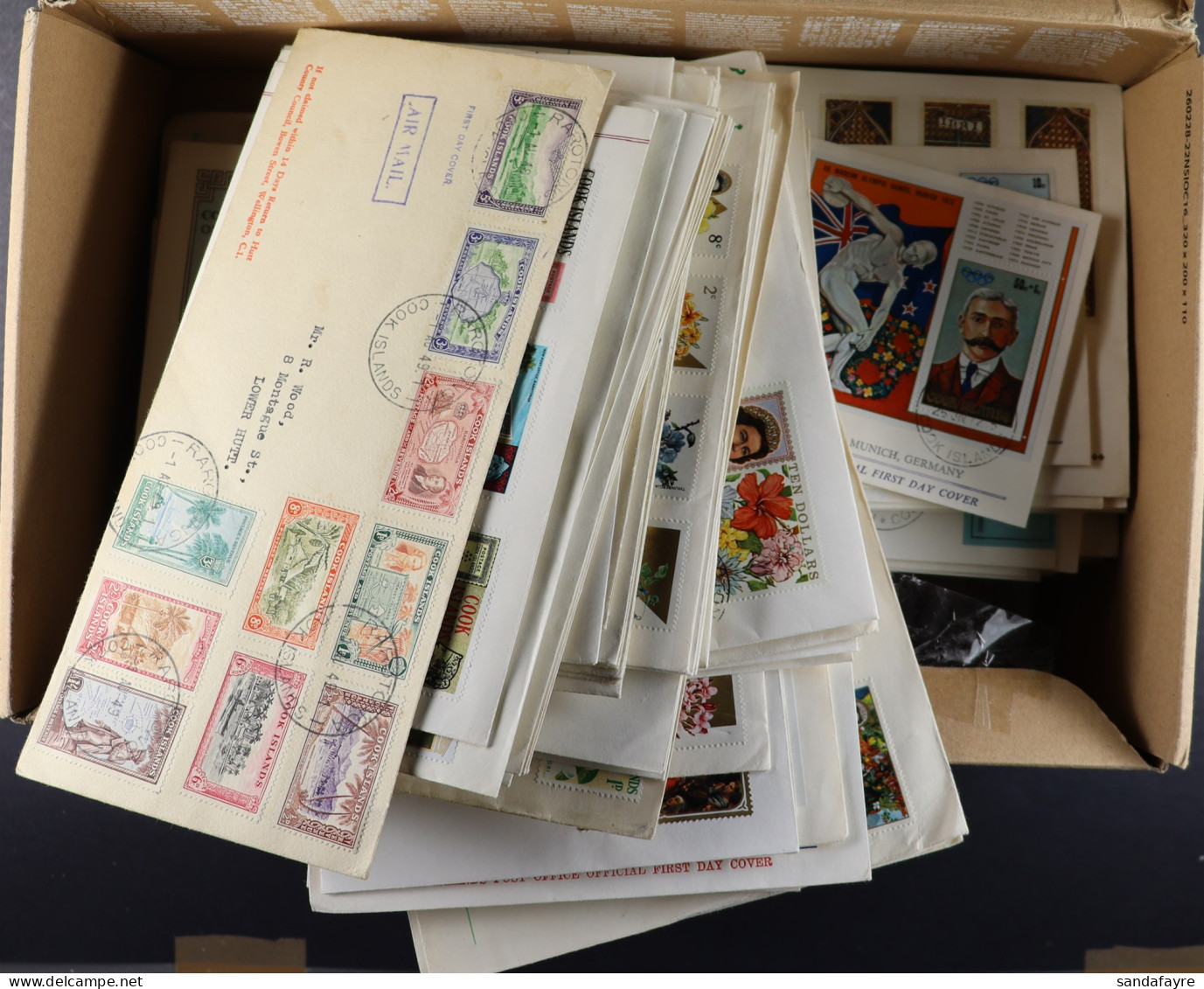SHOEBOX OF FIRST DAY COVERS Nearly All Different, Illustrated And Chiefly Unaddressed From 1949 To The 1980's, Also A Fe - Cook
