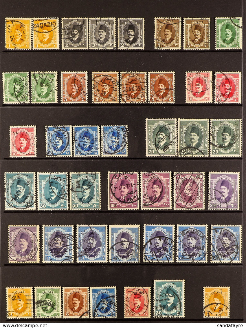 1923-25 A Used Collection Of King Faud Definitive Stamps Includes The Complete Set, 100m Wmk Reversed, 5m On An Insuffic - Altri & Non Classificati