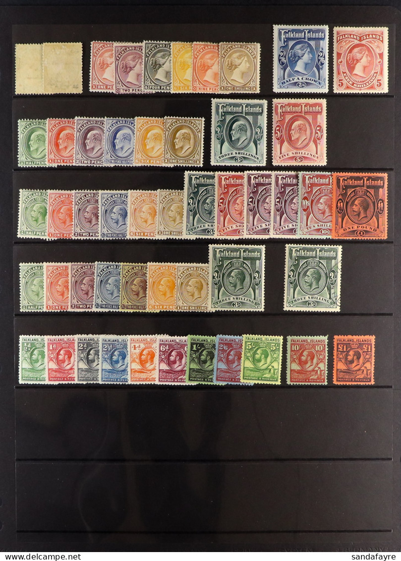 1891 - 1929 COLLECTION With 1891-1902 Basic Set Mint (the ?d And 2?d Values Showing Marginal Watermark Letters), 1898 2s - Falklandinseln