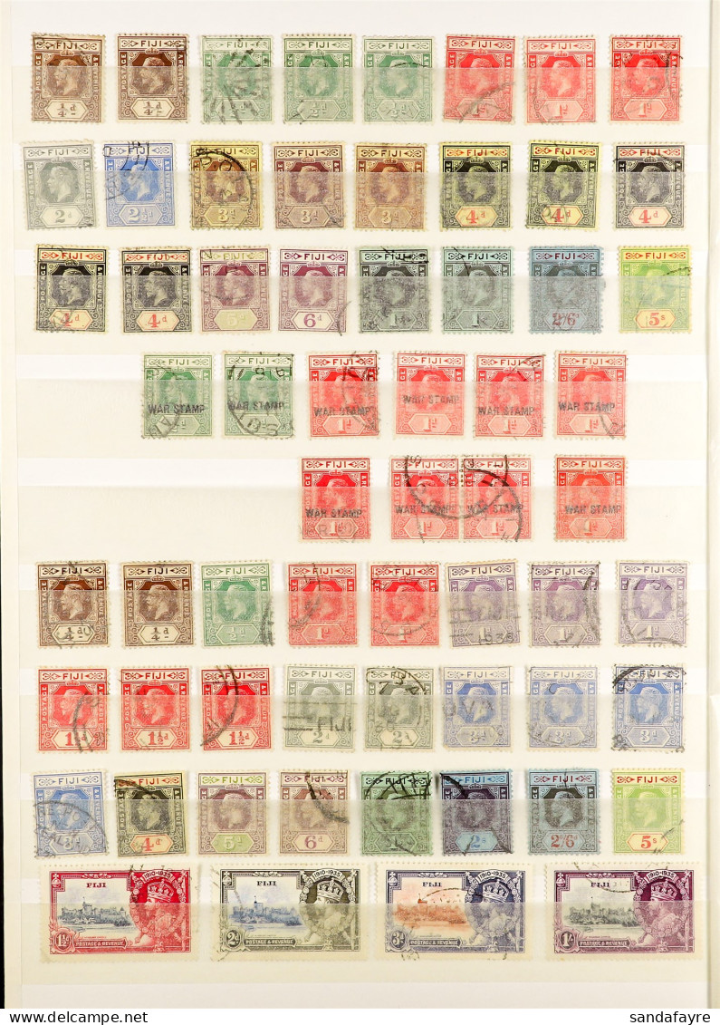 1871 - 1935 USED COLLECTION On Protective Pages, Note 1871 1d Blue & 6d Rose, 1872 2c On 1d, 1876-77 1d & 6d (2) On Laid - Fiji (...-1970)