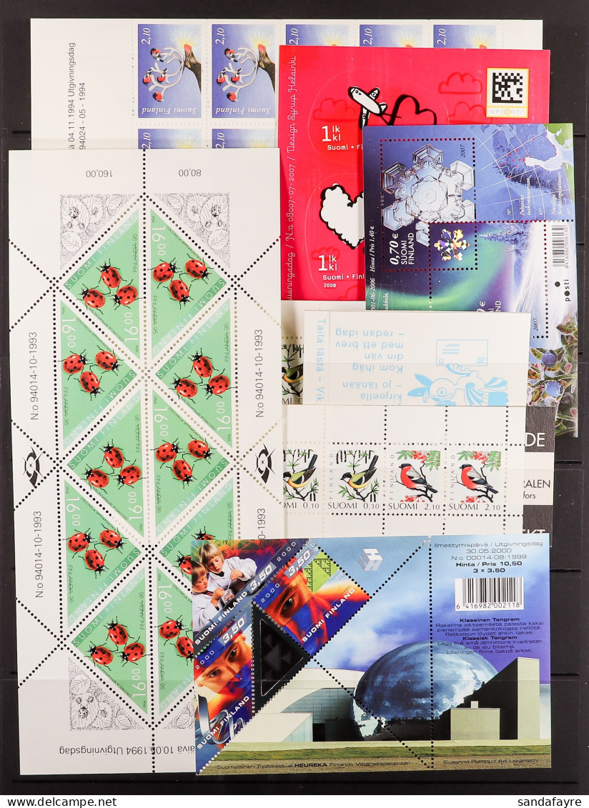 BOOKLETS & MINIATURE SHEETS 1988 - 2008 Collection Of Never Hinged Mint M/sheets Incl FINLANDIA 95, Also Booklets (60+ I - Altri & Non Classificati