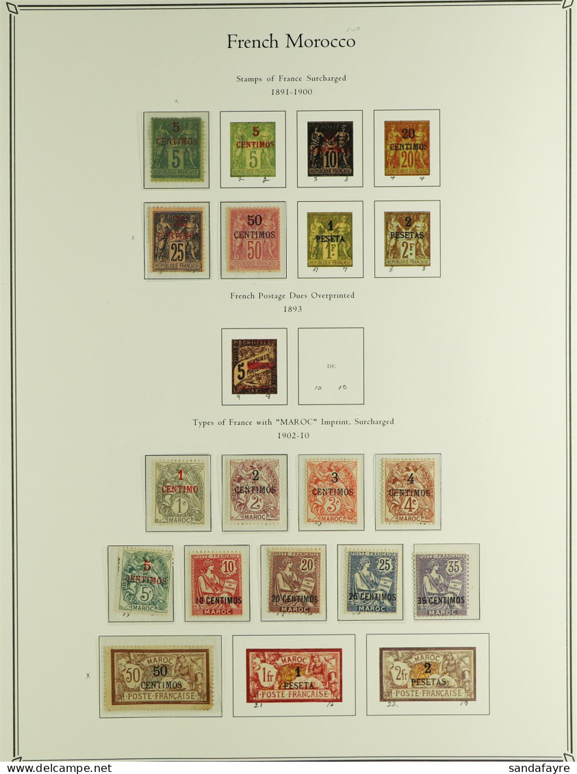 FRENCH MOROCCO 1891 - 1955 COLLECTION Of Around 400 Mint Stamps In Palo Hingeless Album (only A Handful Of Empty Spaces  - Andere & Zonder Classificatie