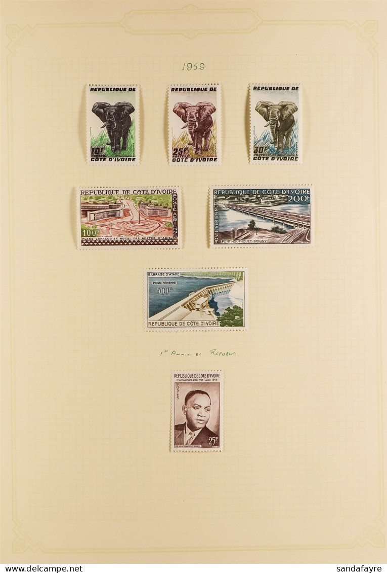 IVORY COAST 1959 - 1991 Collection Of Around 400 Mint / Never Hinged Mint Stamps & Miniature Sheets In An Album. - Autres & Non Classés