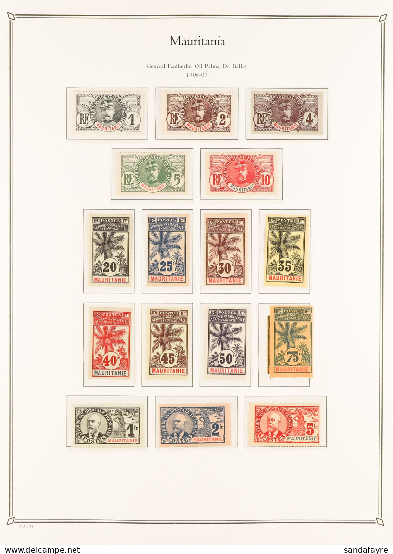 MAURITANIA 1906 - 1946 COLLECTION Of 160+ Mint / Mostly Never Hinged Mint Stamps On Palo Album Pages. Comprehensive With - Sonstige & Ohne Zuordnung