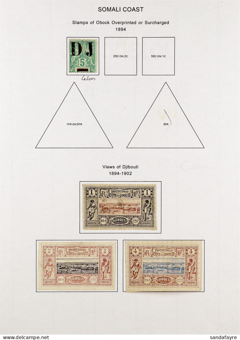 SOMALI COAST 1894-1902 Collection Of 25 Mint Stamps Incl. 1894 5c 'DJ' Opt (signed Calves), 1894-1900 Pictorials Set To  - Other & Unclassified