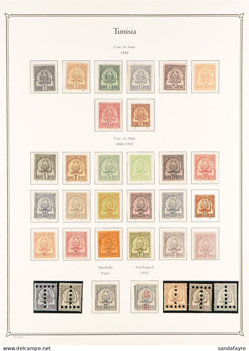 TUNISIA 1888 - 1902 MINT COLLECTION Of 31 Stamps On Album Page, 1888-93 Plain Background Set To 75c (40c No Gum), 1888-1 - Other & Unclassified