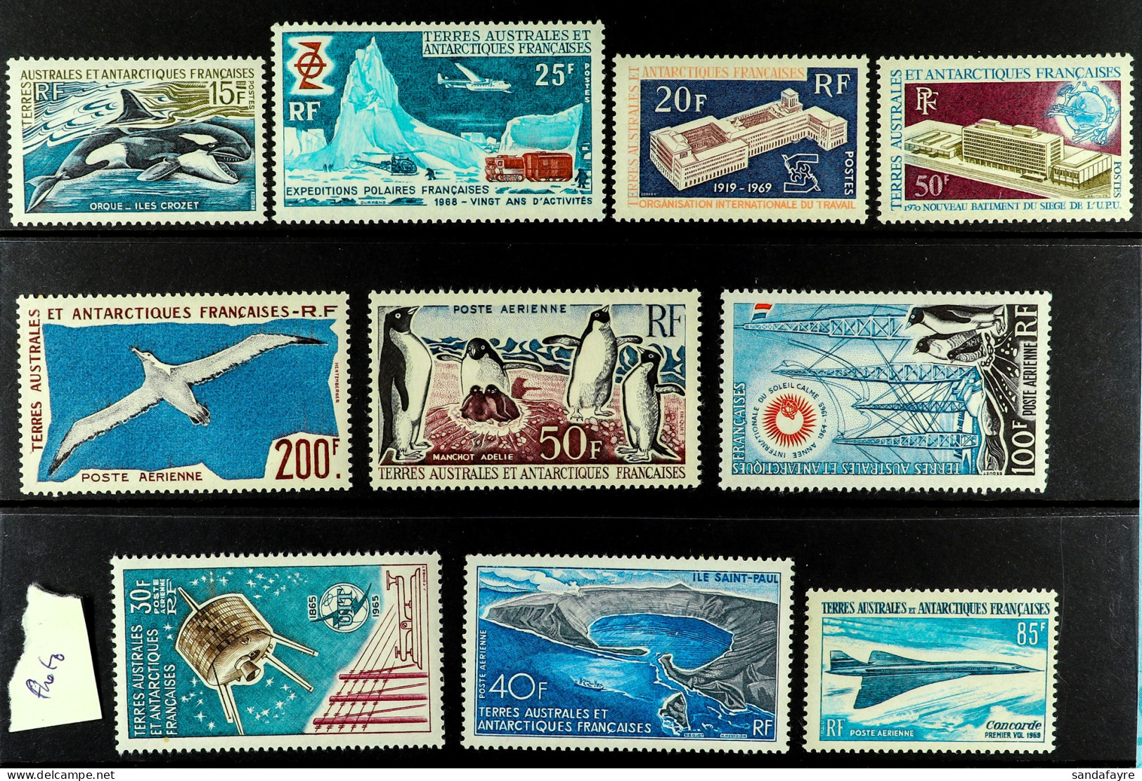 T.A.A.F. 1959 - 1970 NEVER HINGED MINT COLLECTION Of 24 Stamps On Stock Cards, Many Better Stamps & Sets. Stc Yvert ??18 - Autres & Non Classés