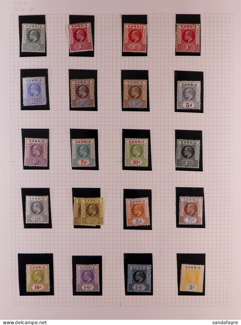 1880 - 1935 COLLECTION Incl. Various Cameo Issues Mint, 1s Violet Used Strip 3, 1902-05 Set Mint, 1909 Set Mint, 1906 Su - Gambia (...-1964)