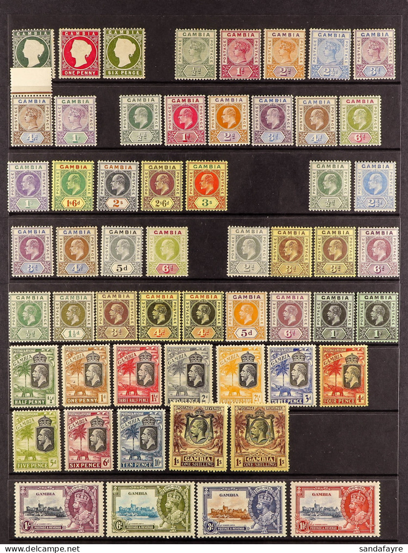 1886 - 1966 COLLECTION Of 130+ Mint / Later Never Hinged Mint Stamps On Protective Pages. - Gambia (...-1964)