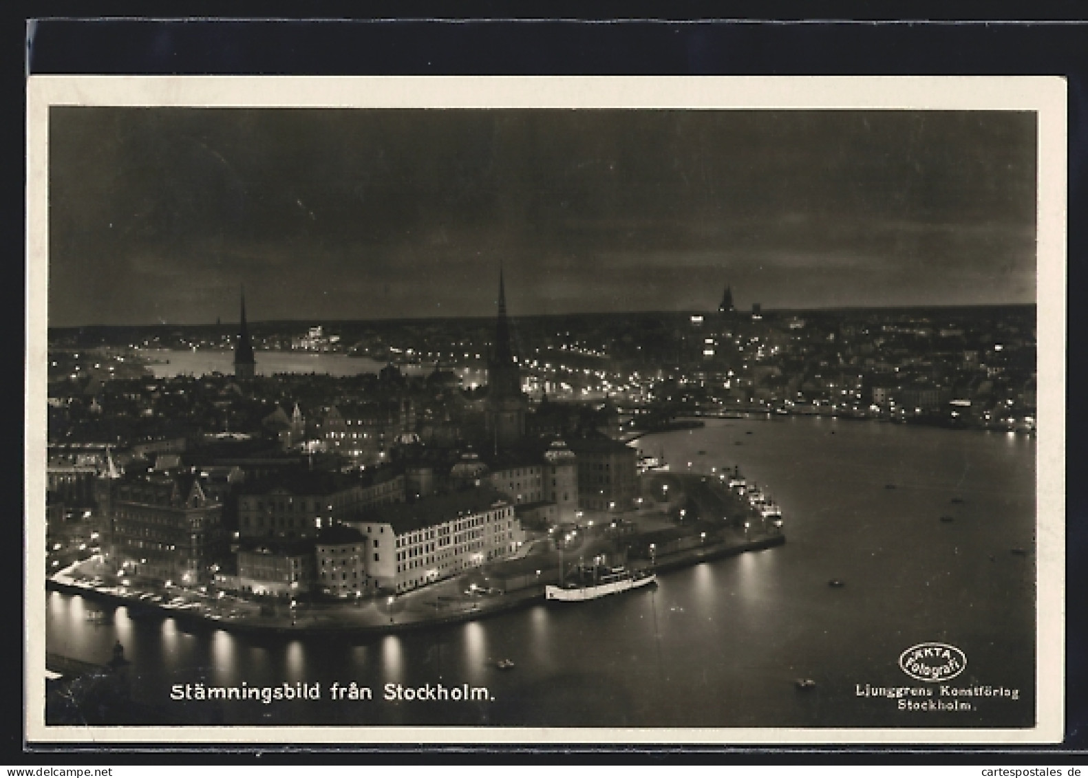 AK Stockholm, Ortsansicht Mit Dampfer Bei Nacht  - Suède